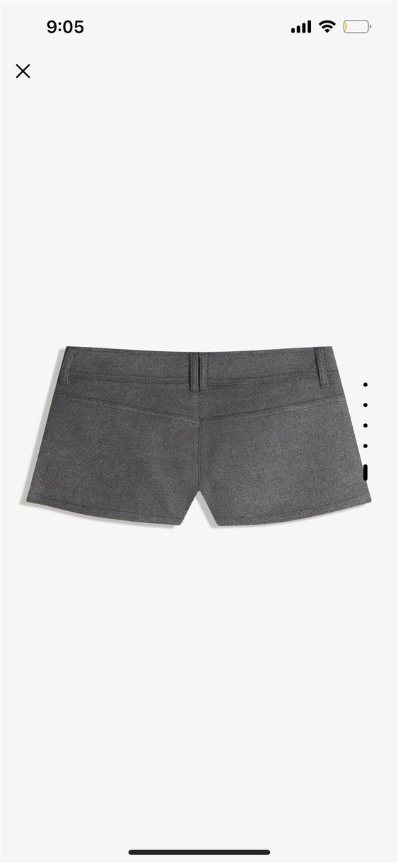 Düğmeli Gri Mini Şort - Görsel 4