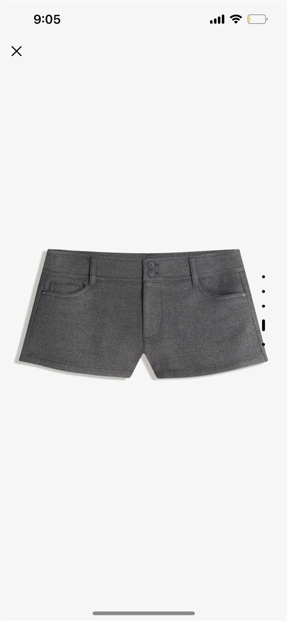 Düğmeli Gri Mini Şort - Görsel 3