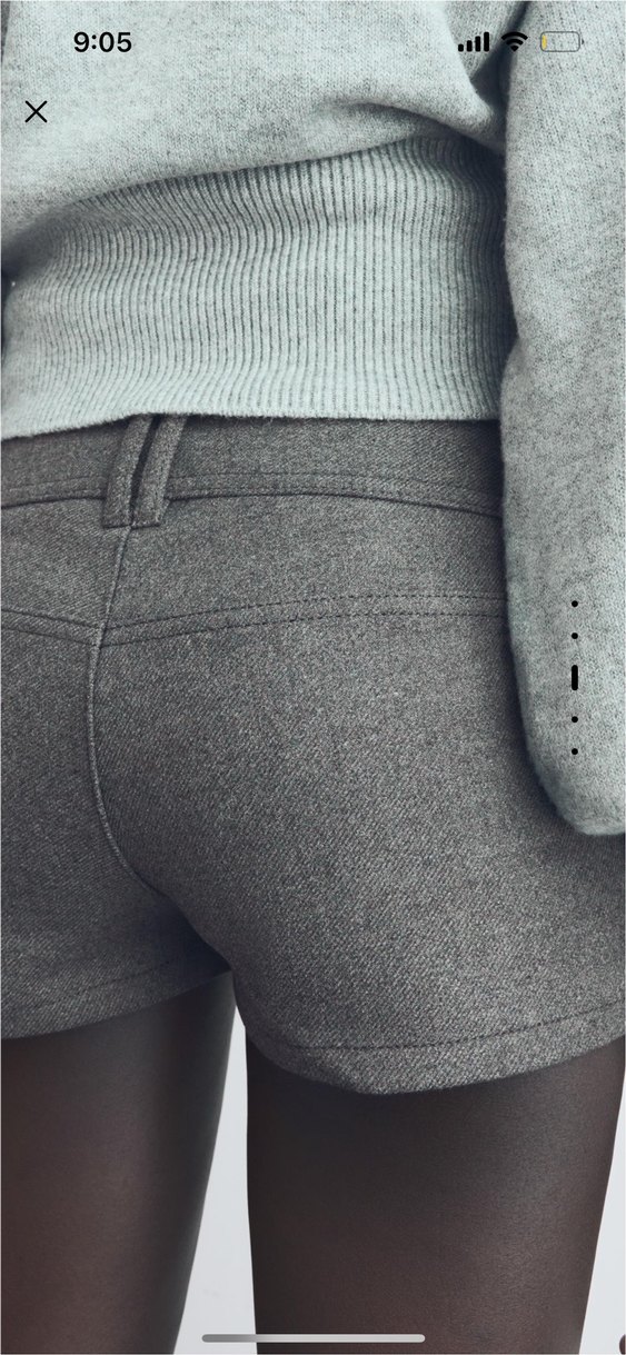 Düğmeli Gri Mini Şort - Görsel 5