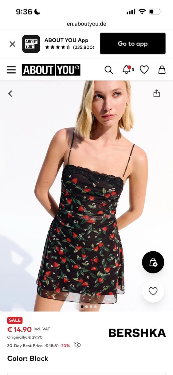 Dantel Detaylı Kırmızı Çiçekli Midi Elbise - Görsel 2