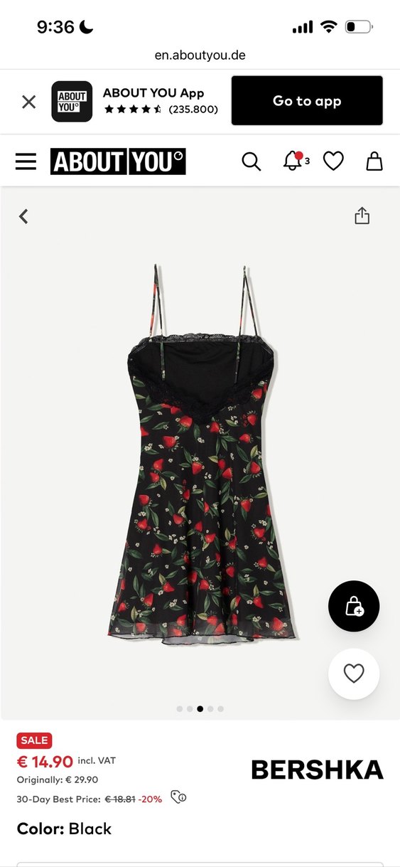 Dantel Detaylı Kırmızı Çiçekli Midi Elbise - Görsel 3