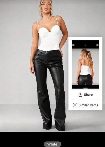 Düğmeli Beyaz Straplez Bustiyer - Görsel 3