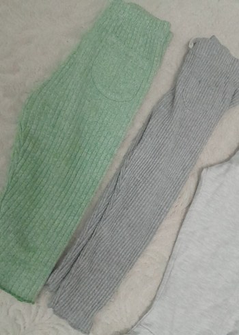 Kız Çocuk Triko Gri Tayt - Görsel 3