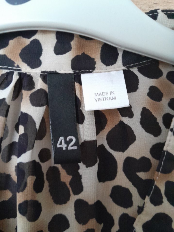 Leopar Desenli Bol Kesim Bluz gomlek - Görsel 5