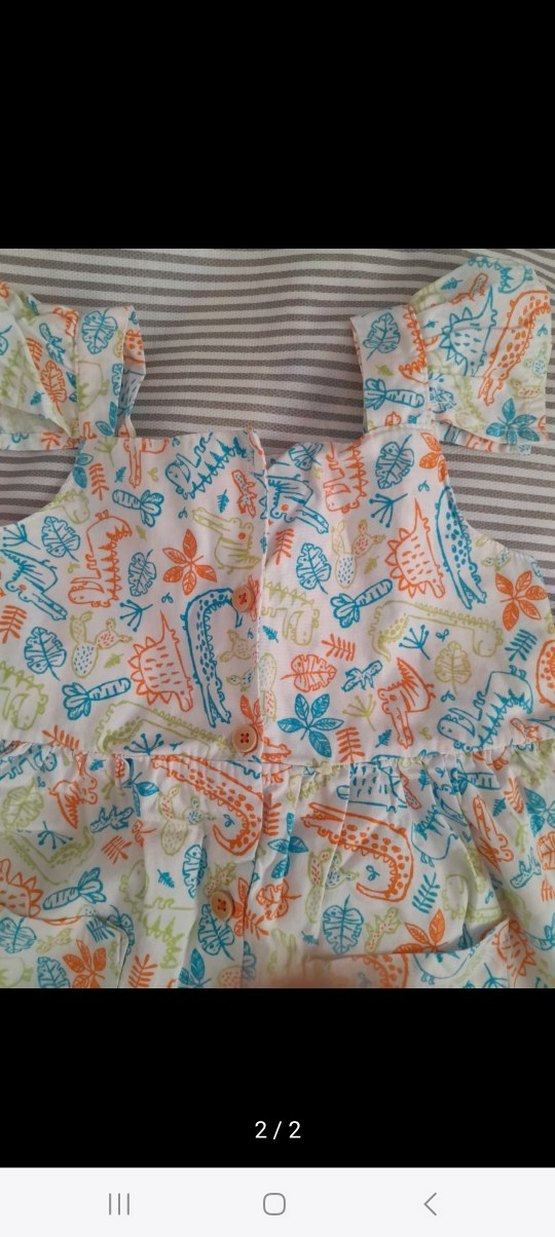 Çiçek Desenli, Fırfırlı Kolsuz Kız Elbisesi - Görsel 2