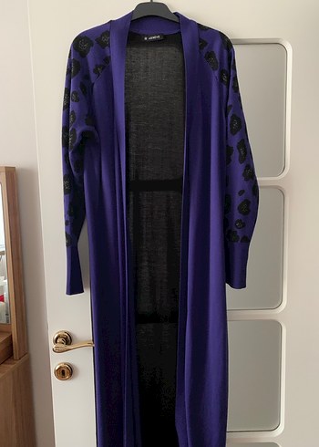 Uzun Mor Yılan Desenli Kadın Sabahlık - Görsel 4