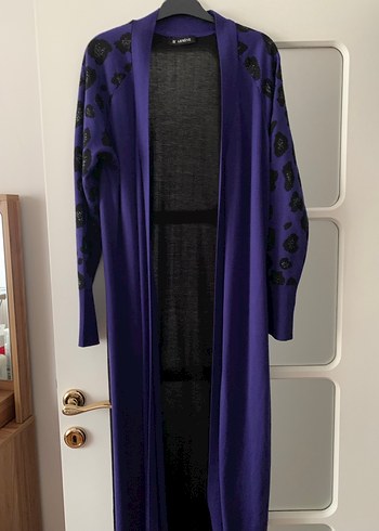 Uzun Mor Yılan Desenli Kadın Sabahlık - Görsel 3