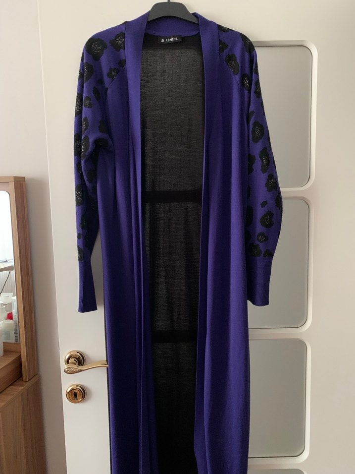 Uzun Mor Yılan Desenli Kadın Sabahlık - Görsel 4