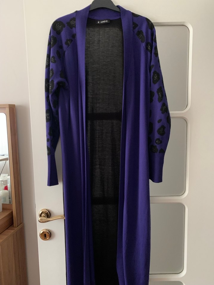 Uzun Mor Yılan Desenli Kadın Sabahlık - Görsel 3