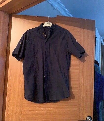 xl Beden lacivert Renk Kısa kollu yazlık gömlek