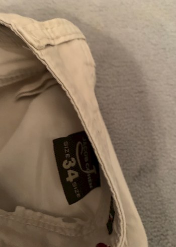 Bej Pamuklu Erkek Rahat Kesim Pantolon,orjinaldir - Görsel 4