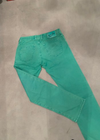 Erkek Turkuaz Denim Jean Pantolon,orjinaldir - Görsel 3