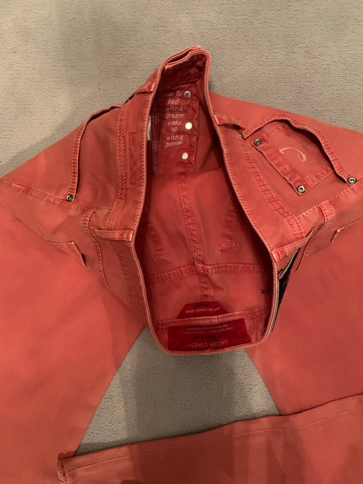 Kırmızı  Erkek Fermuarlı Pantolon,orjinaldir - Görsel 2