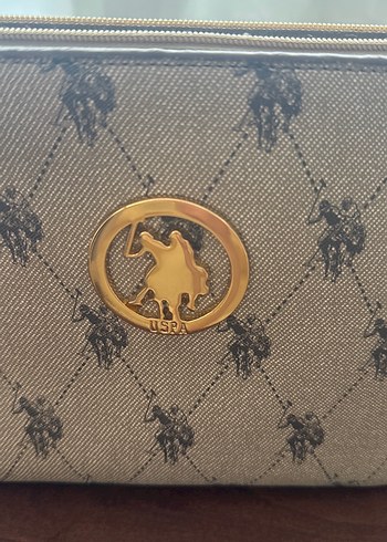 U.S Polo Assn. Kahverengi Baskılı Deri Kadın Çanta