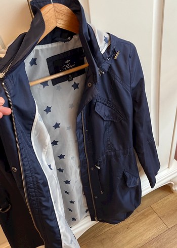 Kadın Lacivert Denim Midi Ceket - Görsel 2