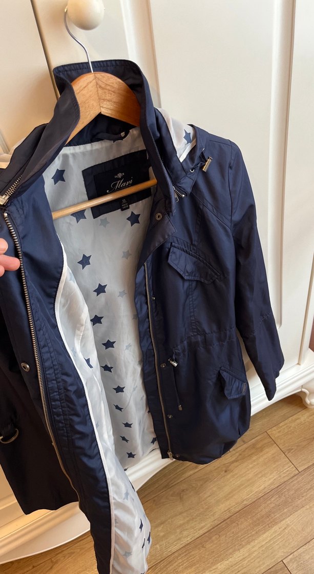 Kadın Lacivert Denim Midi Ceket - Görsel 2