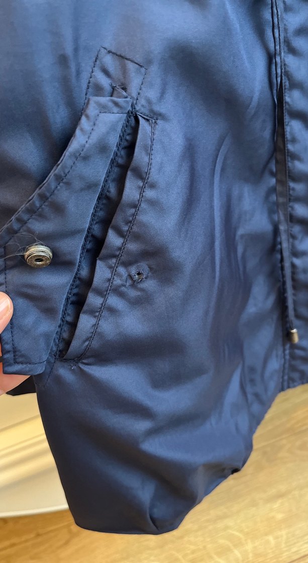 Kadın Lacivert Denim Midi Ceket - Görsel 3