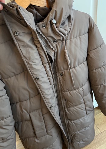 Kahverengi Kadın Midi Kaban Kapüşonlu - Görsel 2