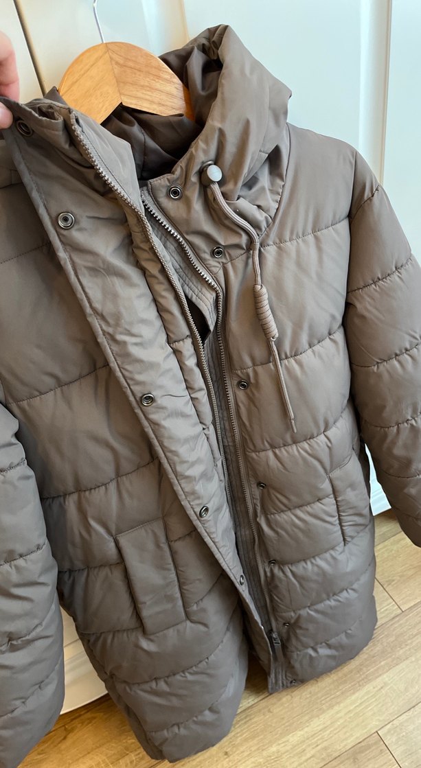 Kahverengi Kadın Midi Kaban Kapüşonlu - Görsel 2