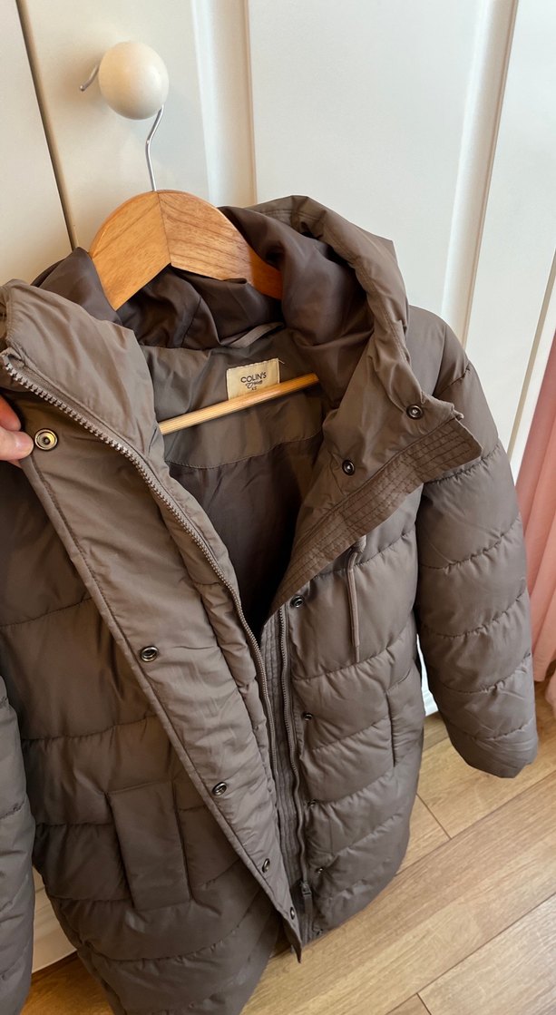 Kahverengi Kadın Midi Kaban Kapüşonlu - Görsel 3