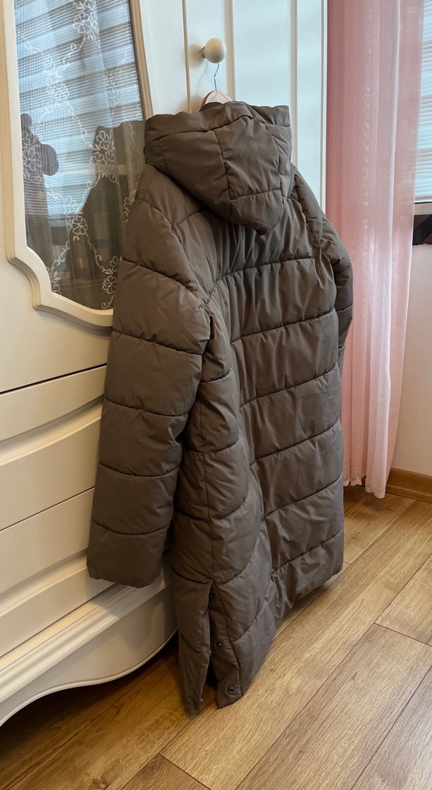 Kahverengi Kadın Midi Kaban Kapüşonlu - Görsel 4