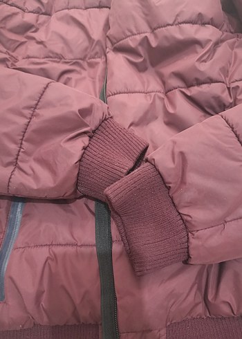 bordo Kapüşonlu erkek çocuk Mont - Görsel 5