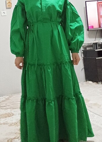 38 Beden yeşil Renk Elbise