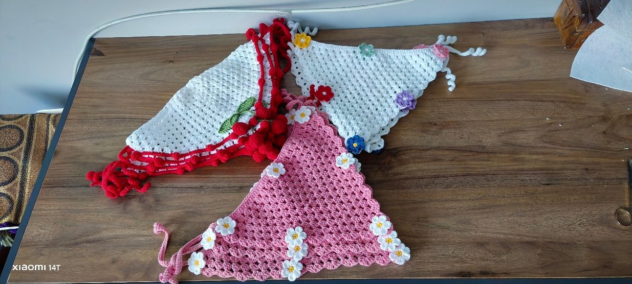 Pembe Dantel Detaylı Örgü Saç Bandı - Görsel 2