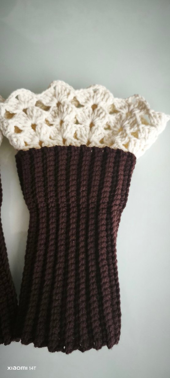 Bohem Örgü Kahverengi Kadın Eldiven - Görsel 3