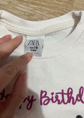 Zara Kız Çocuk Baskılı Sweatshirt ve Siyah Eşofman - Görsel 3
