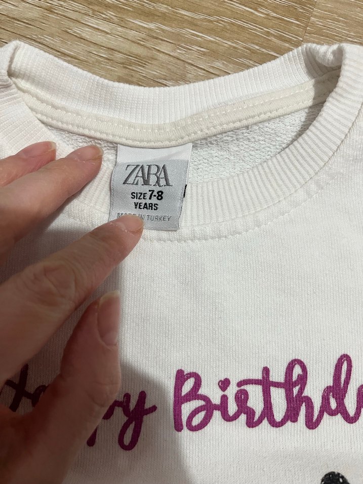 Zara Kız Çocuk Baskılı Sweatshirt ve Siyah Eşofman - Görsel 3