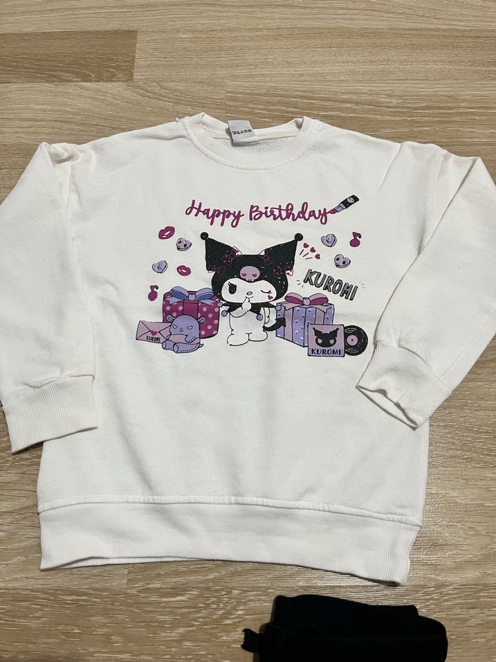 Zara Kız Çocuk Baskılı Sweatshirt ve Siyah Eşofman - Görsel 2