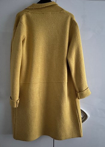 Düğmeli Sarı Midi Kadın Hırka - Görsel 2