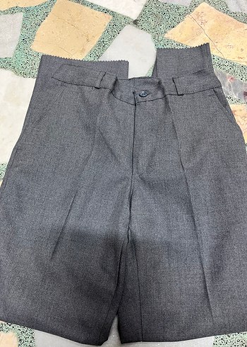 12-13 Yaş Beden gri Renk Gri okul Kumaş Pantolon