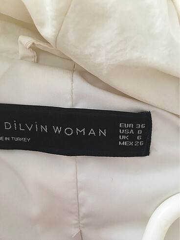 36 Beden beyaz Renk Dilvin marka mont