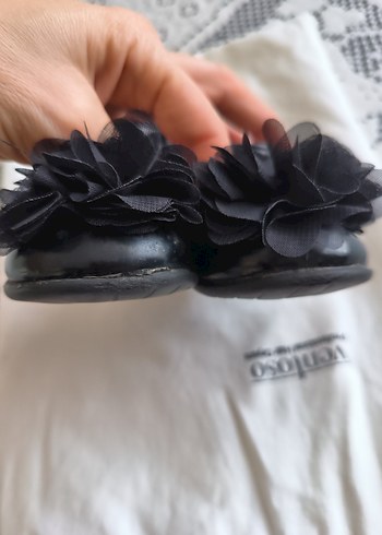 Kız Çocuk Siyah Fırfırlı Bale Ayakkabısı - Görsel 3