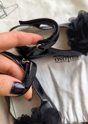 Kız Çocuk Siyah Fırfırlı Bale Ayakkabısı - Görsel 6