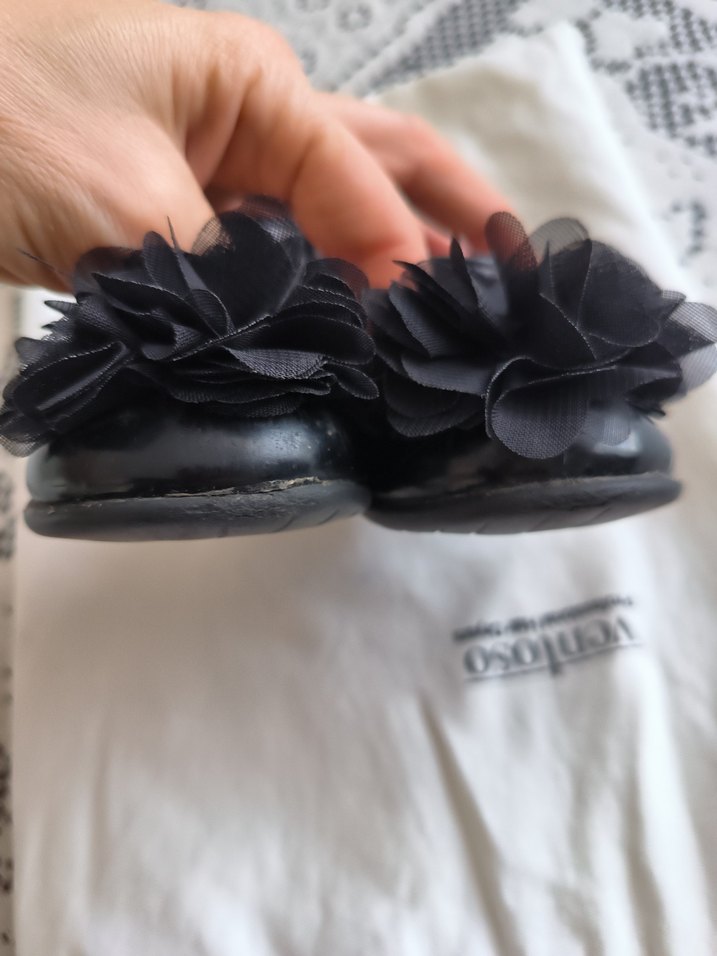 Kız Çocuk Siyah Fırfırlı Bale Ayakkabısı - Görsel 3