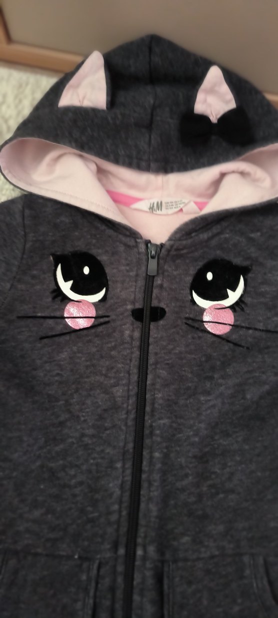 Kız Çocuk Gri Fermuarlı Tulum - Görsel 2