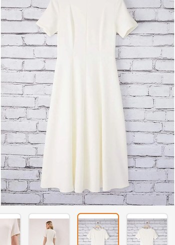 Beyaz Uzun Kadın Elbise - Görsel 5