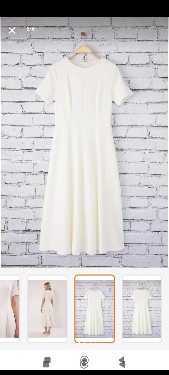 Beyaz Uzun Kadın Elbise - Görsel 5