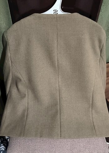 Bej Düğmeli Midi Kadın Kaban - Görsel 2