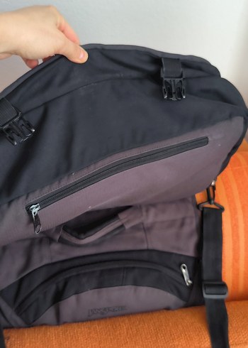 Gri Bucklelı JanSport Erkek Omuz Çantası - Görsel 5