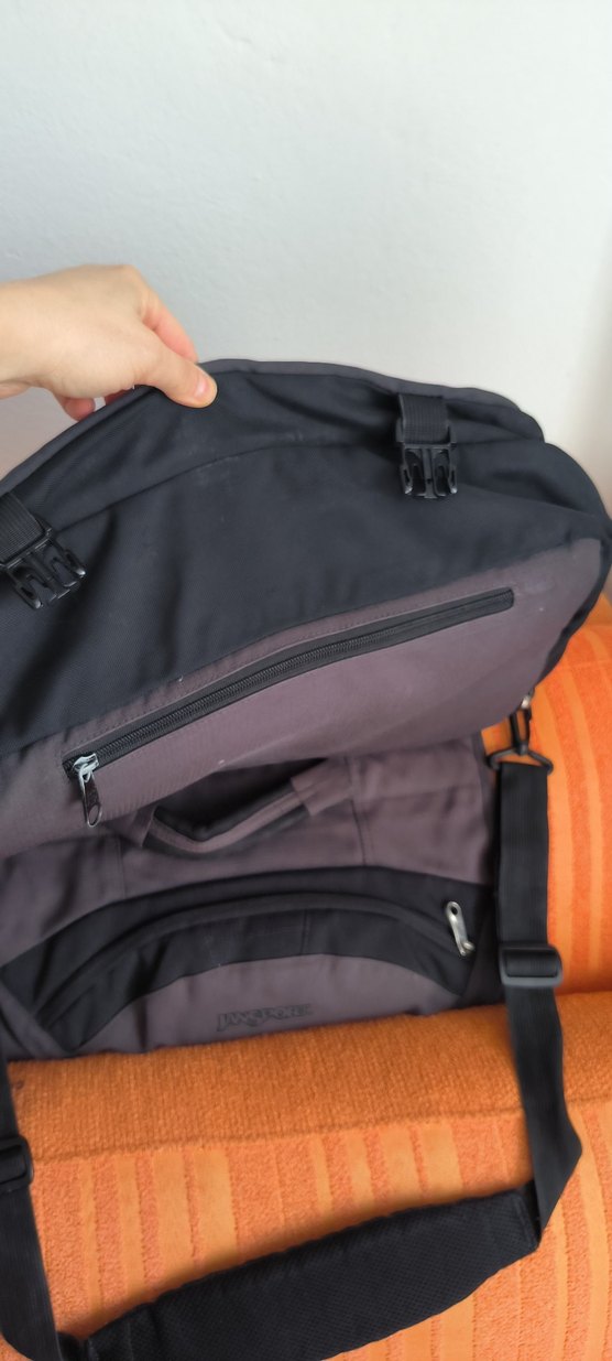 Gri Bucklelı JanSport Erkek Omuz Çantası - Görsel 5