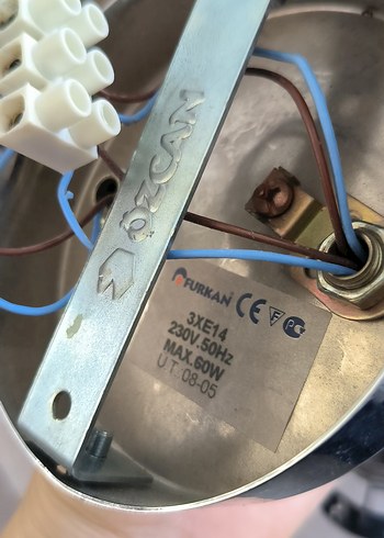 Gri Metal Tavan Lambası - Görsel 3