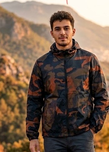 Columbia Camo Desenli Rahat Erkek Yagmurluk
