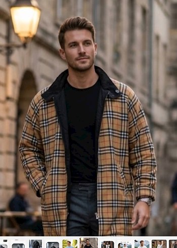 Burberry Ekose Desenli Erkek Kaban Siklik Ve Rahatlik Bir Arada