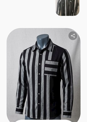 Pierre Cardin Siyah Gri Cizgili Uzun Kollu Gomlek