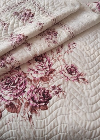 Bordo Nakışlı Pastel Kapitone çift kişilik Yatak Örtüsü - Görsel 3