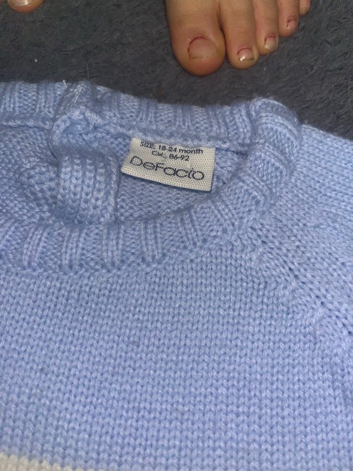 Çocuk Triko Kazak, Bisiklet Yaka, Uzun Kollu - Görsel 2